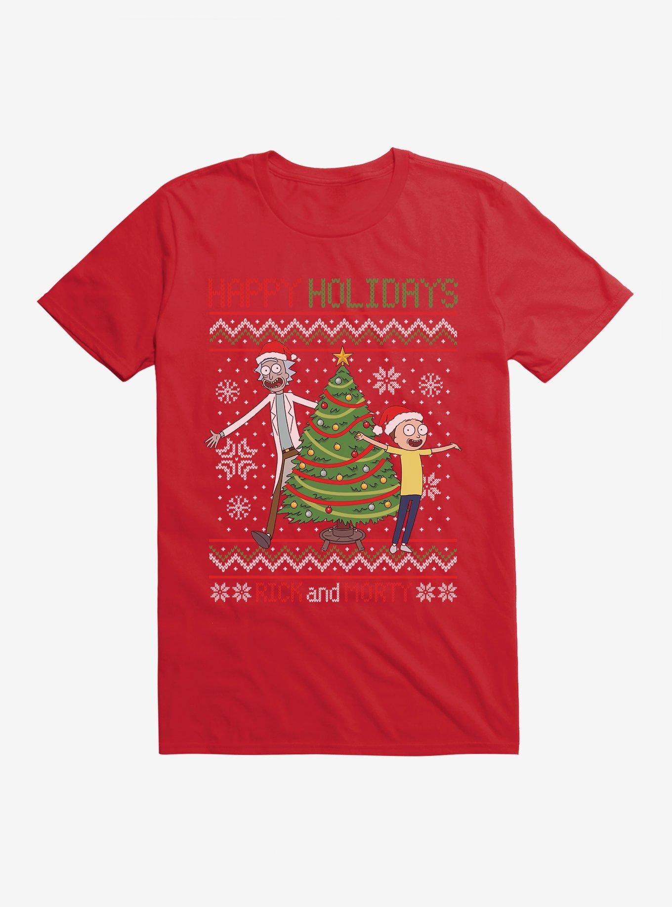 Rick And Morty Happy Holidays Sweater T-Shirt, , hi-res