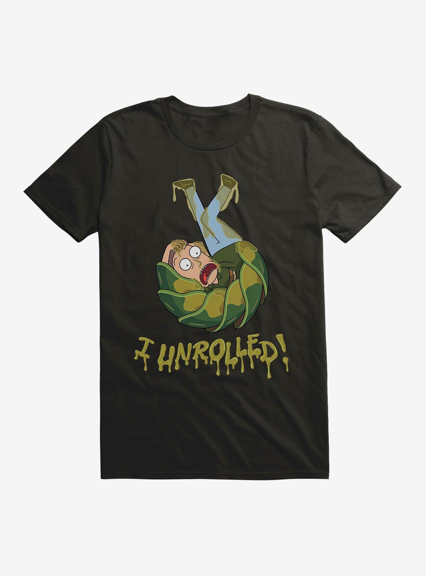 Rick And Morty I Unrolled! Jerry T-Shirt, BLACK, hi-res