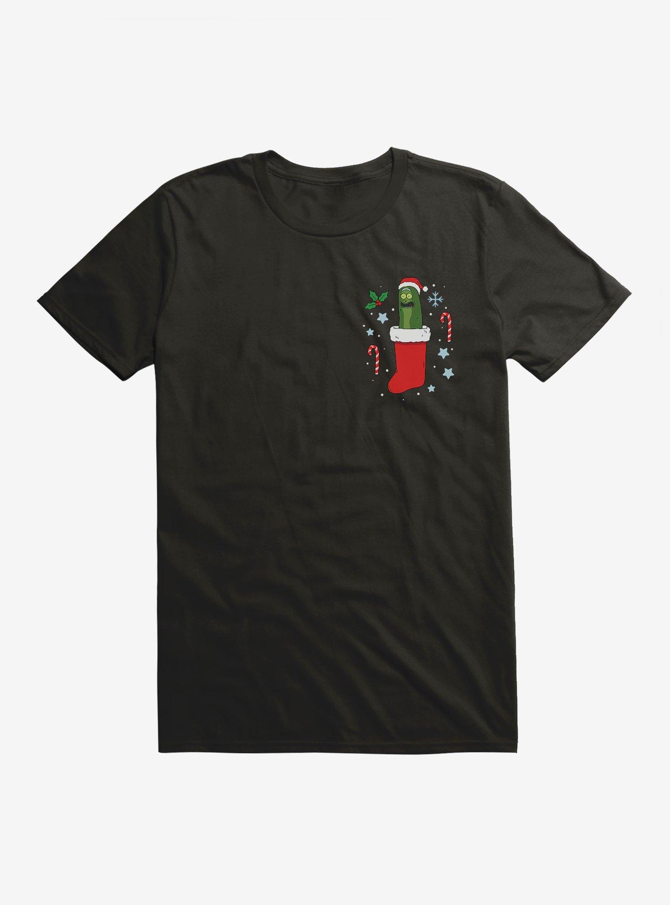 Rick And Morty Pickle Rick Stocking Pocket T-Shirt