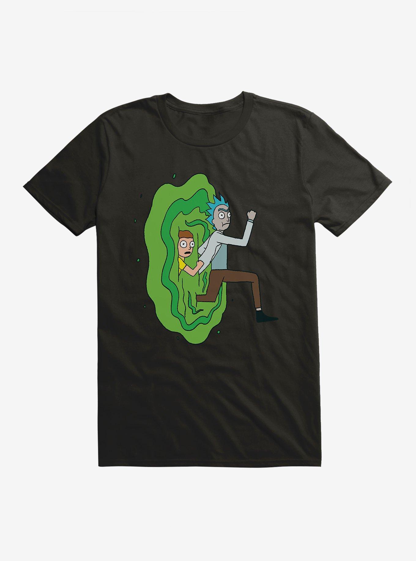 Rick And Morty Portal Run T-Shirt, BLACK, hi-res