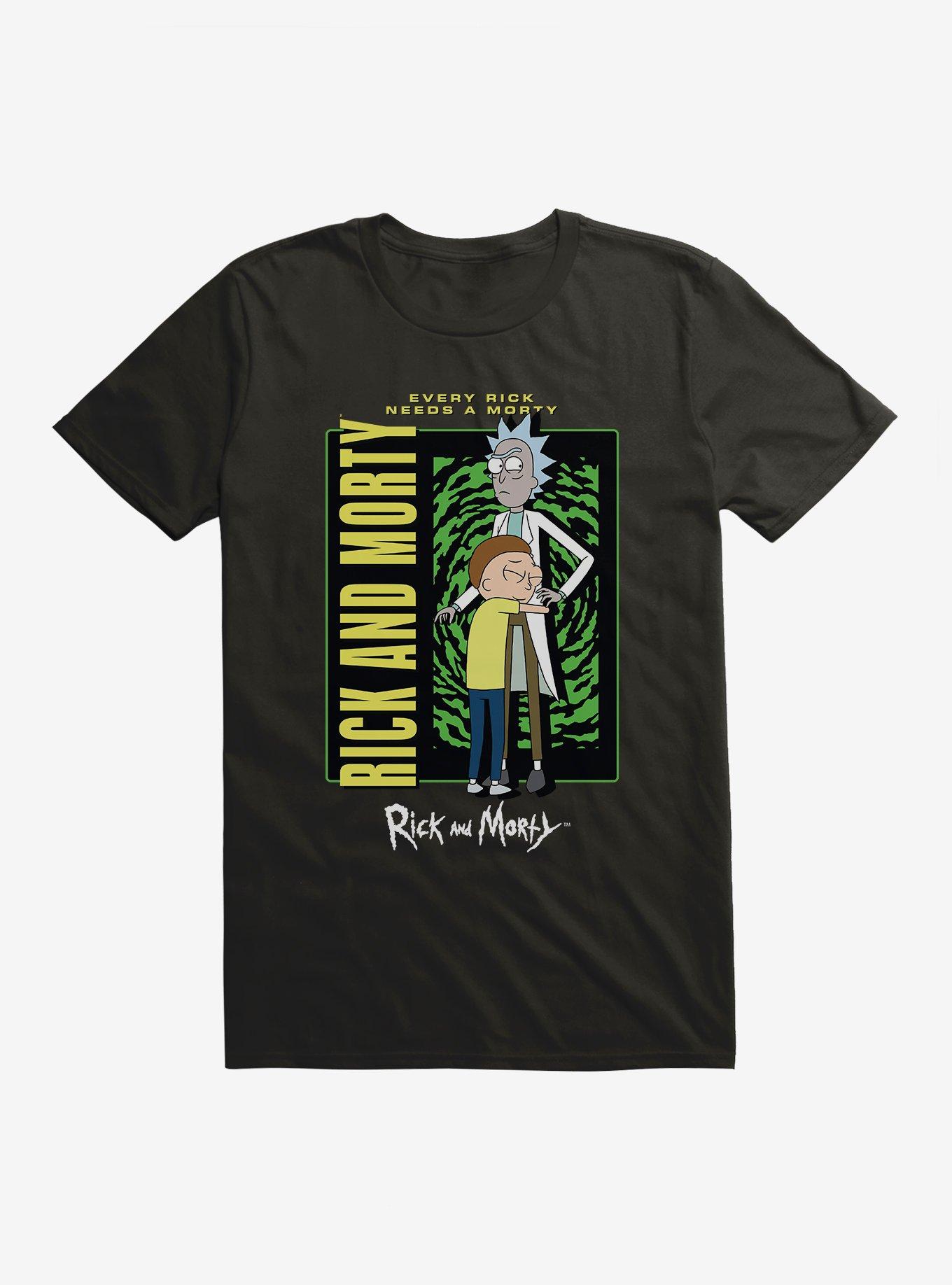 Rick And Morty Rick Needs A Morty T-Shirt, BLACK, hi-res