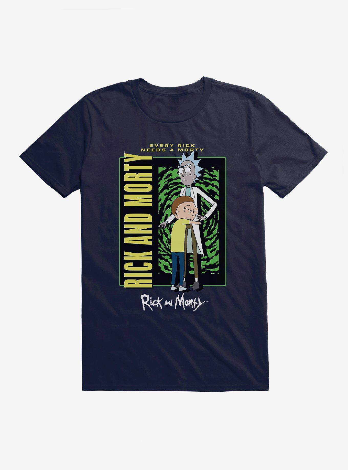 Rick And Morty Rick Needs A Morty T-Shirt, NAVY, hi-res
