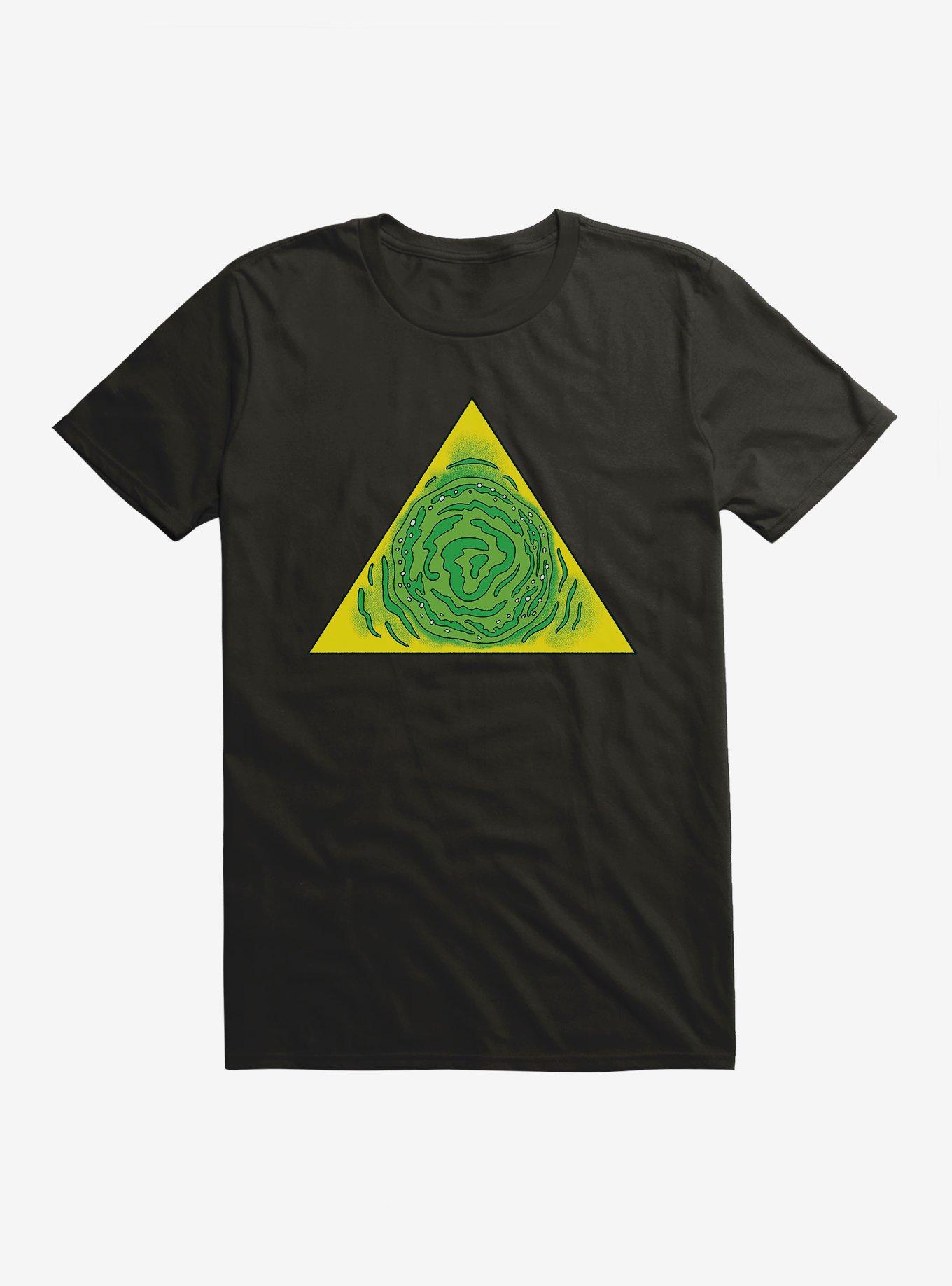 Rick And Morty Portal Triangle T-Shirt, BLACK, hi-res