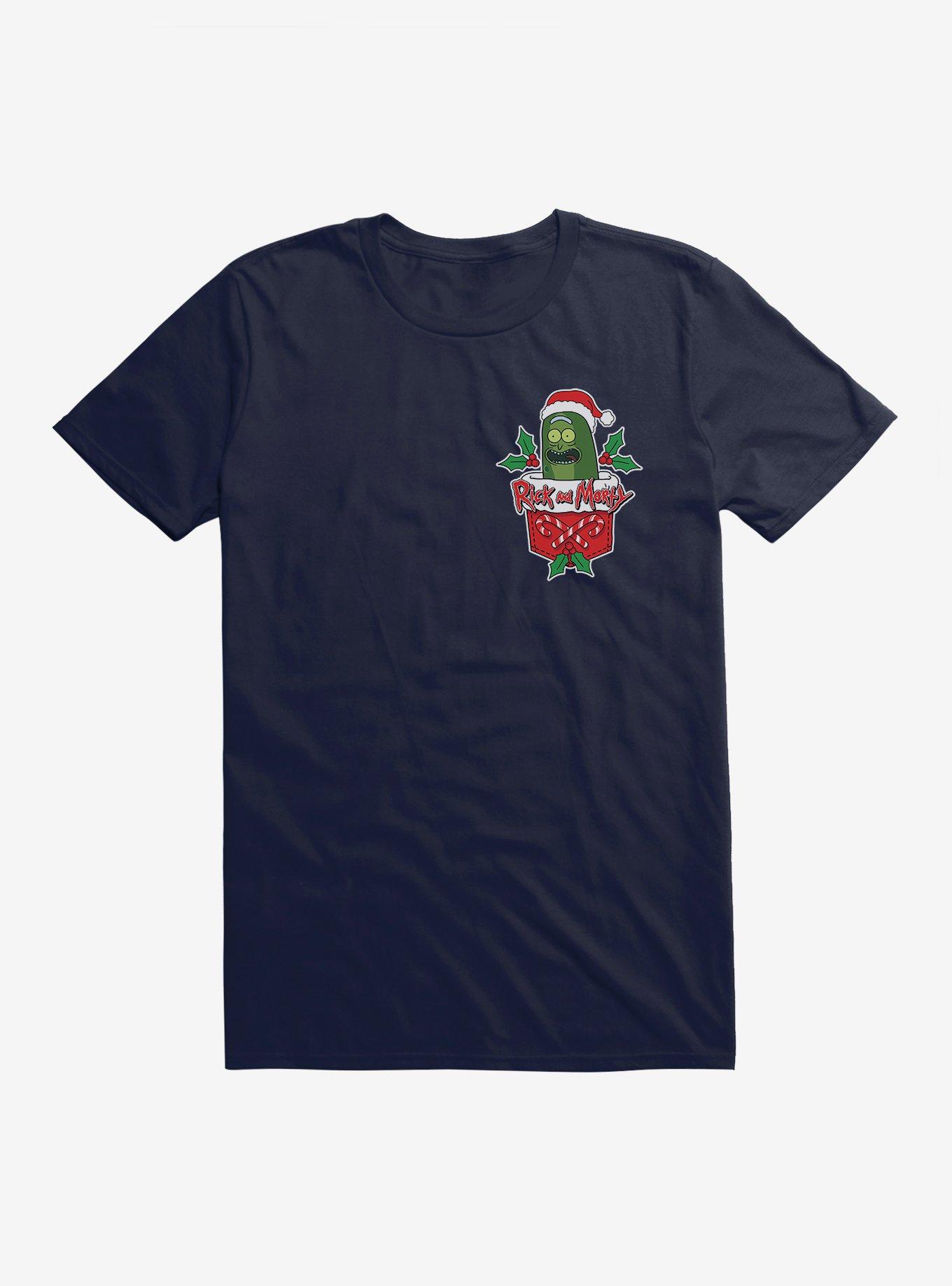 Rick & Morty Faux Pocket Pickle Rick Rickmas T-Shirt, NAVY, hi-res