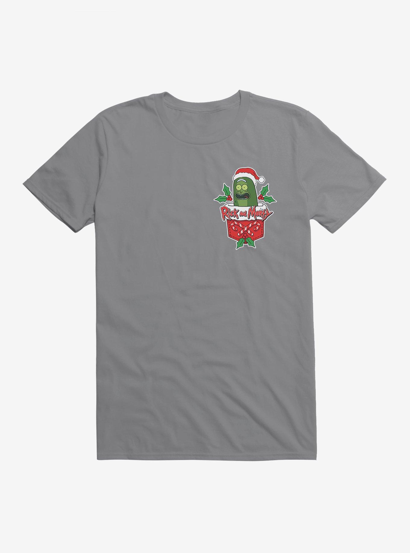 Rick & Morty Faux Pocket Pickle Rick Rickmas T-Shirt, STORM GREY, hi-res