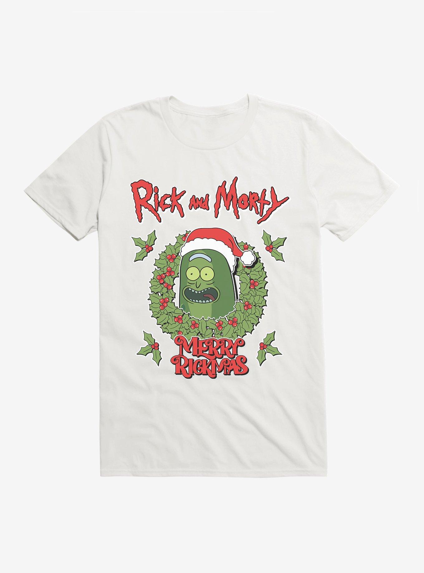Rick & Morty Pickle Rick Merry Rickmas T-Shirt, WHITE, hi-res