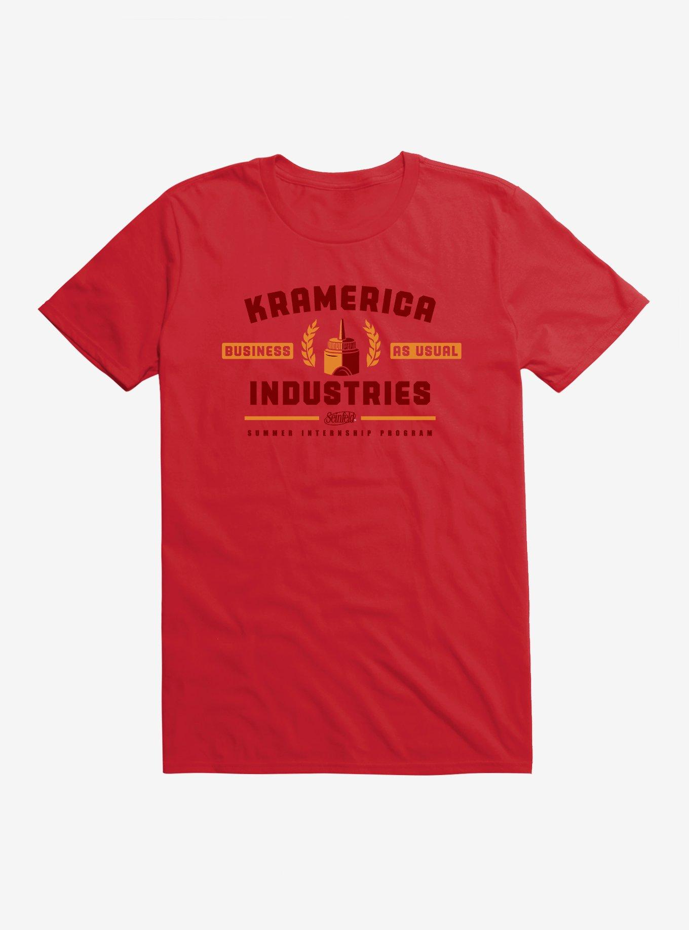Seinfeld Kramerica Industries Internship Program T-Shirt, RED, hi-res