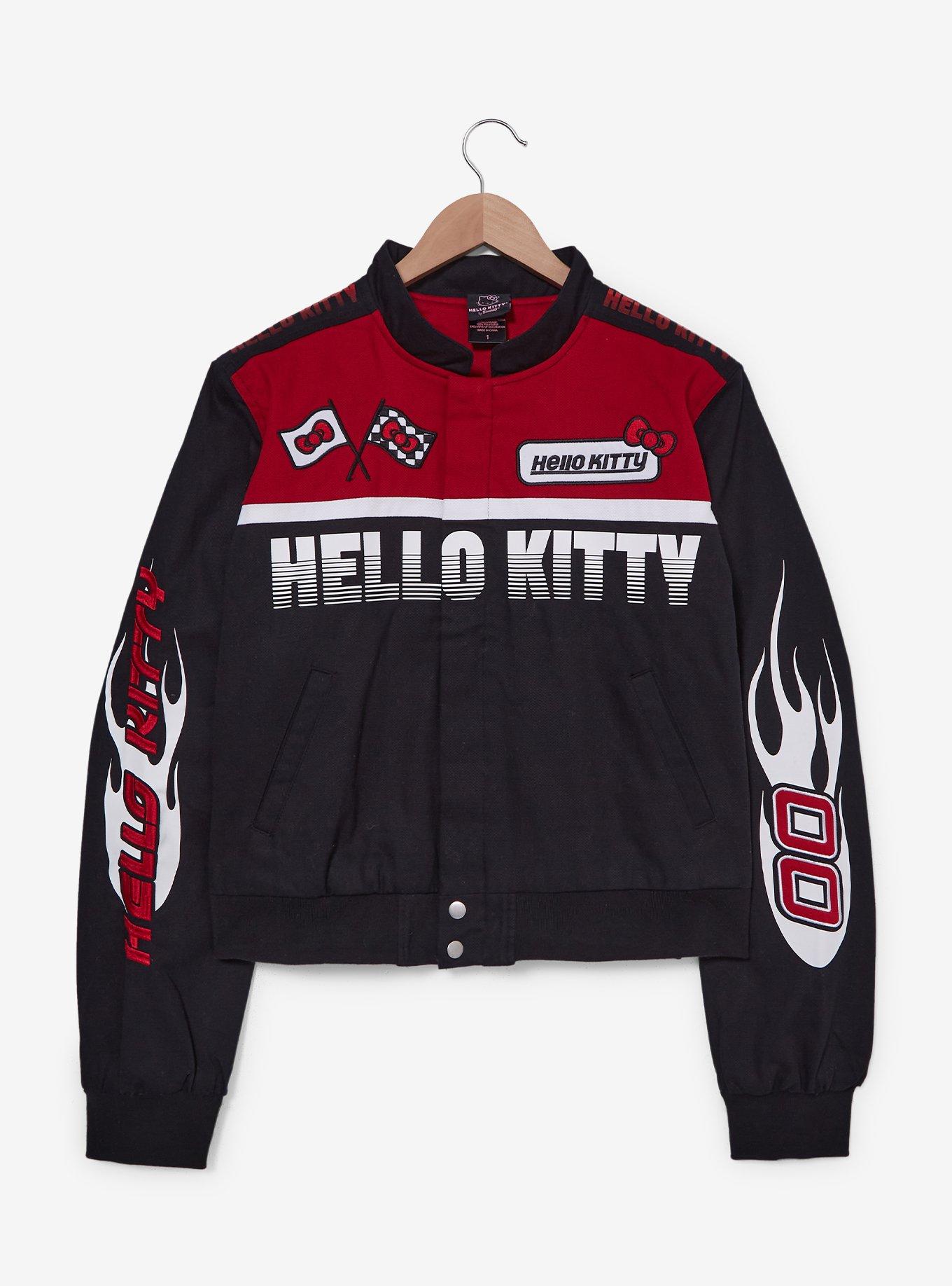 Sanrio Hello Kitty Flames Racing Cropped Women's Plus Size Racing Jacket - BoxLunch Exclusive, , hi-res