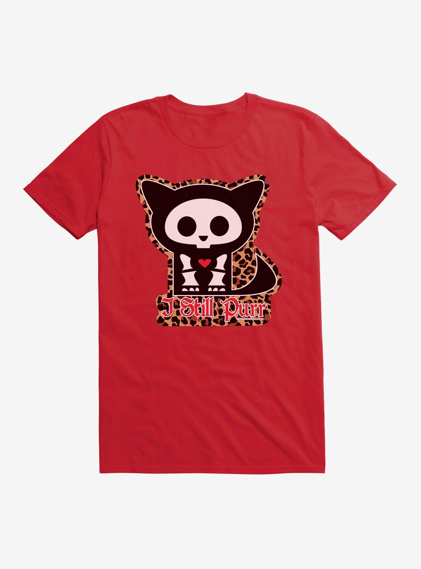 Skelanimals Leopard Print Kit Still Purr T-Shirt, RED, hi-res
