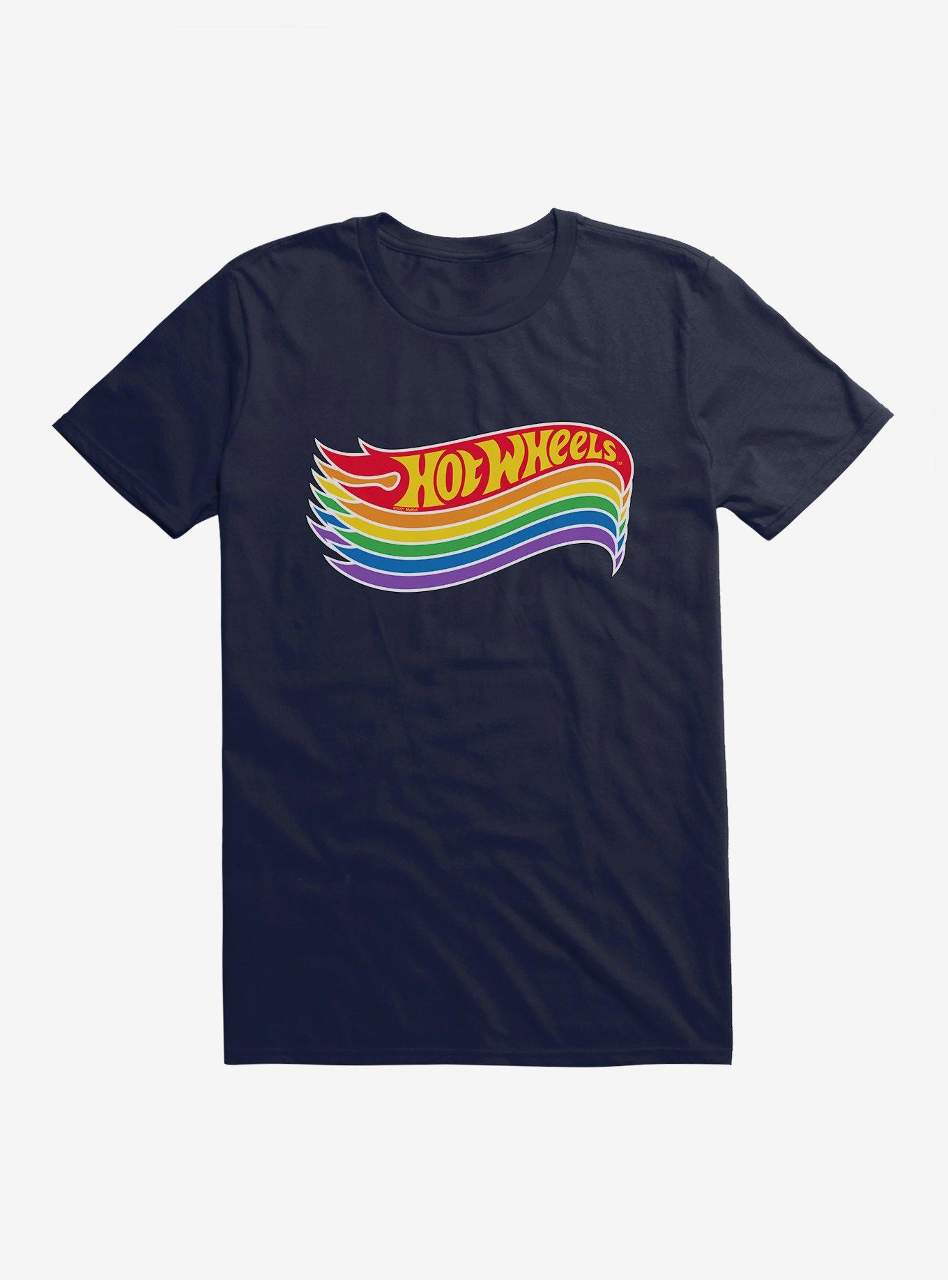 Hot Wheels Pride Rainbow Stacked Logo T-Shirt, , hi-res