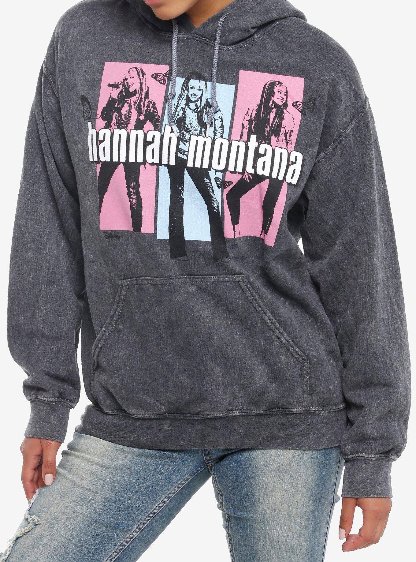 Disney Hannah Montana Tonal Panel Dark Wash Girls Hoodie, , hi-res