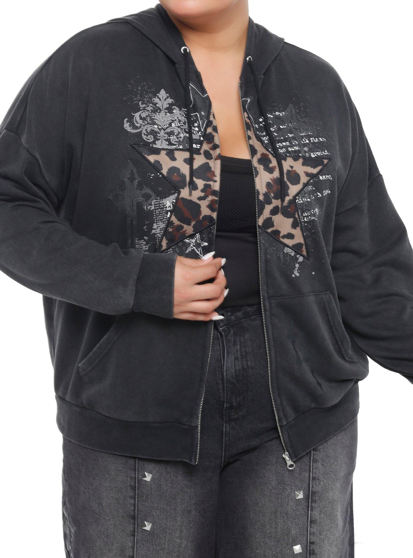 Social Collision Cheetah Star Grunge Girls Hoodie Plus Size | Hot