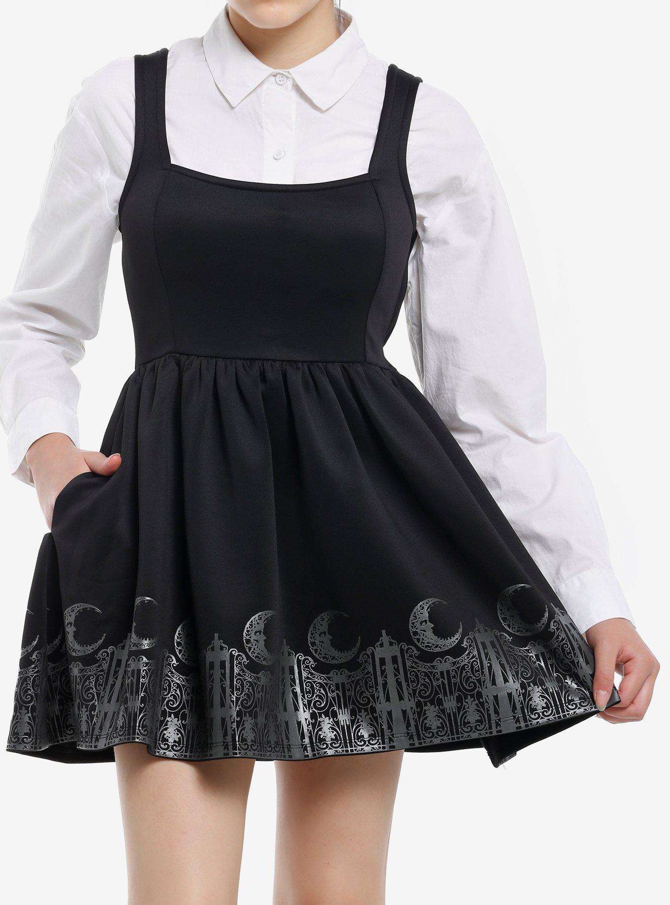 Cosmic Aura Black Gothic Border Skater Dress, , hi-res