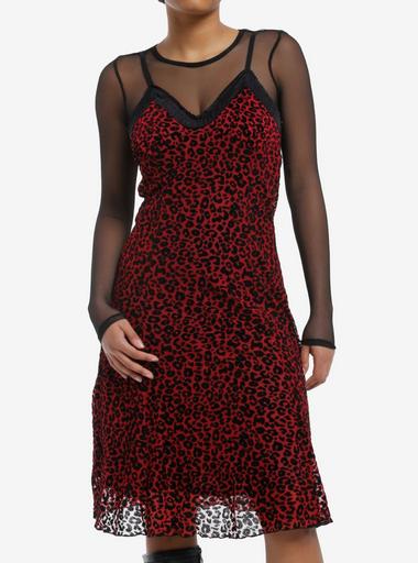red black animal print dress Nine West Orange Black Leopard Print Dress main image 1