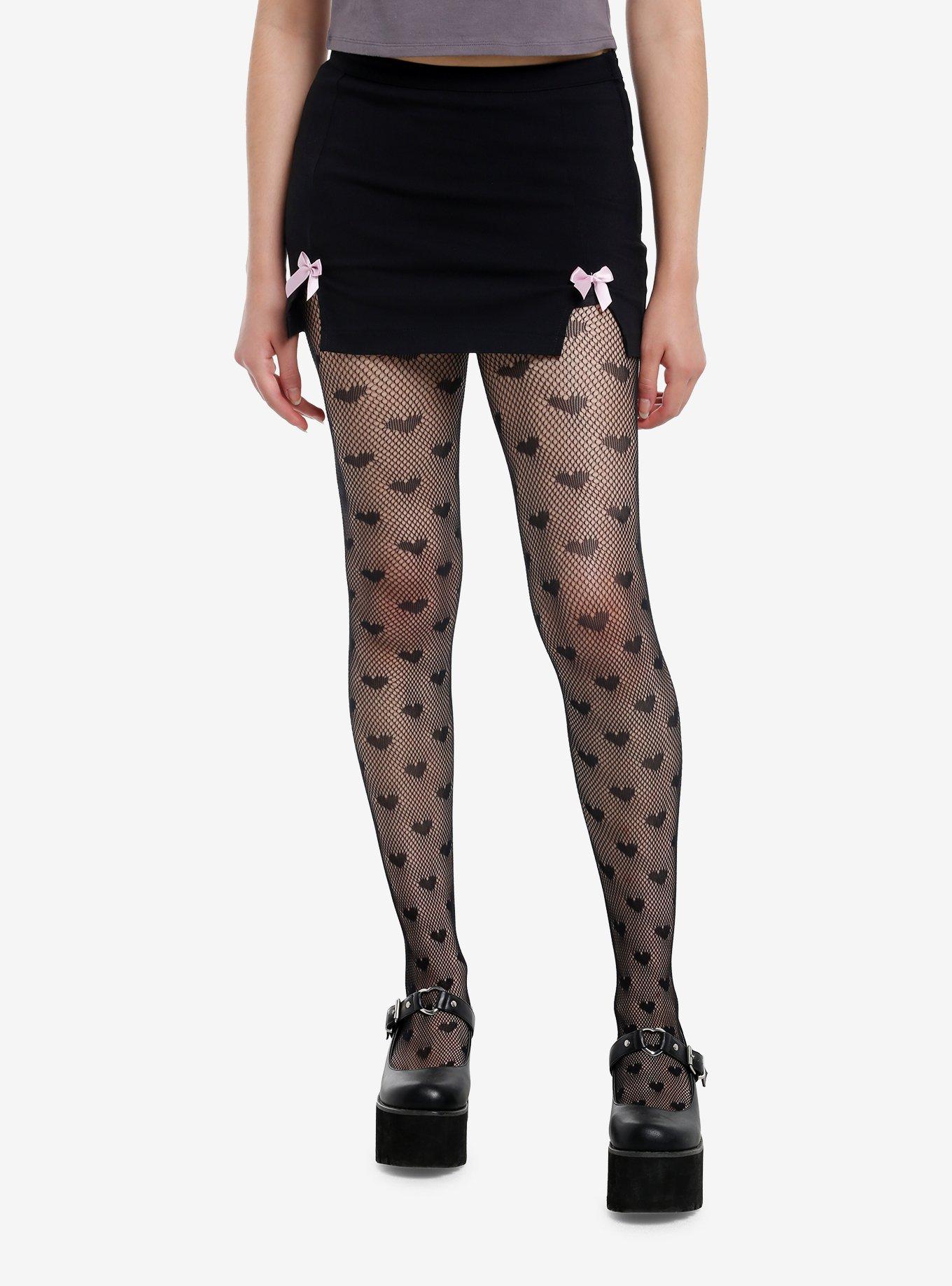 Sweet Society Black & Pink Bow Double Slit Skort, , hi-res