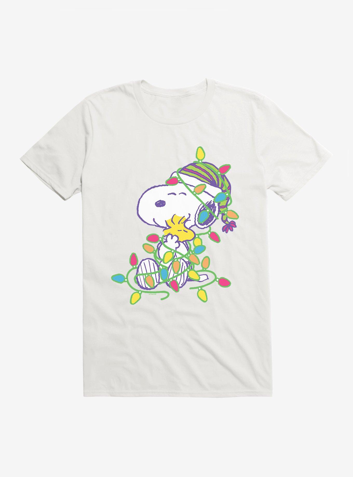 Peanuts Snoopy And Woodstock Wrapped In Lights T-Shirt