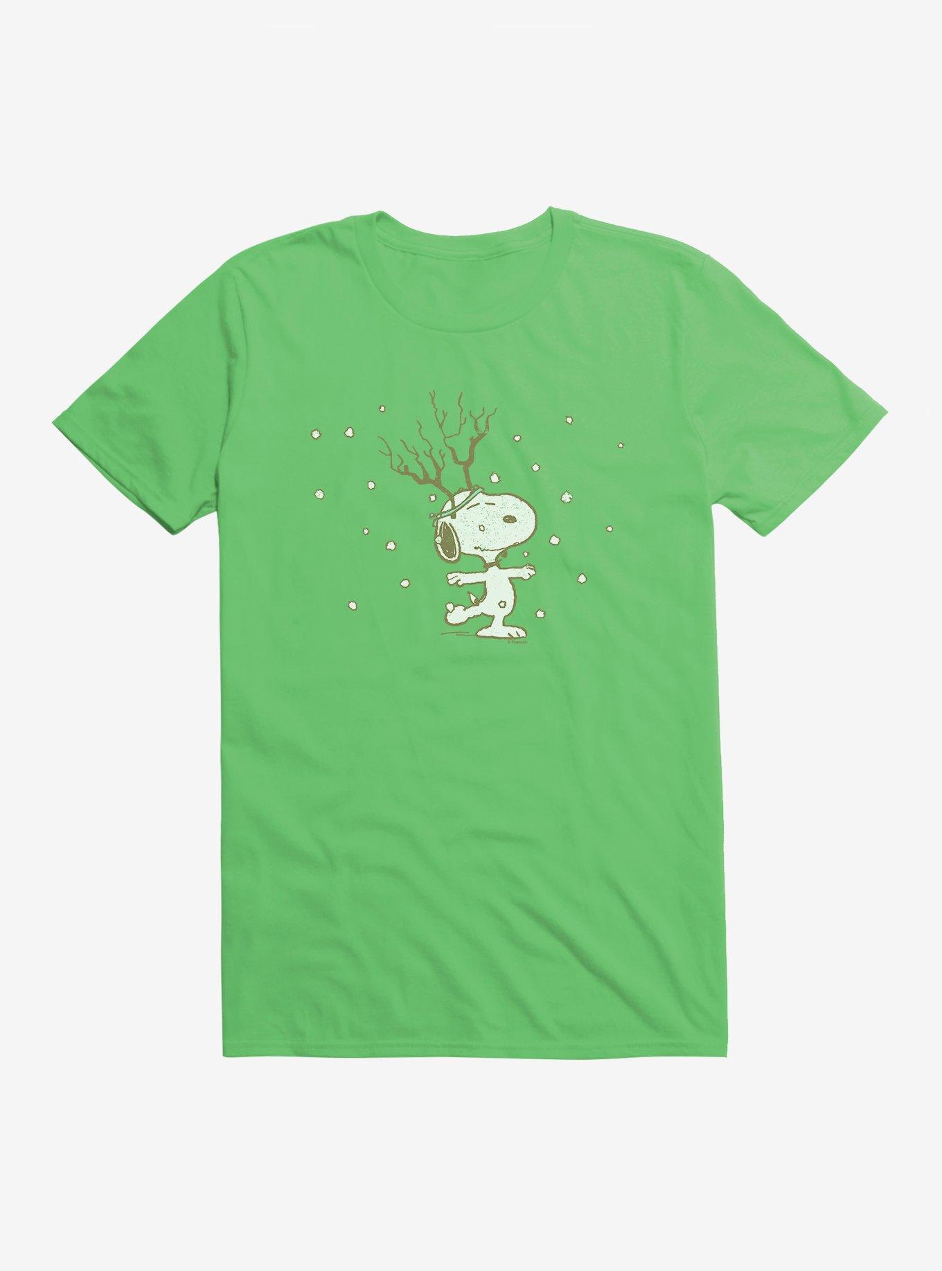 Peanuts Snoopy Snowing T-Shirt, KELLY, hi-res