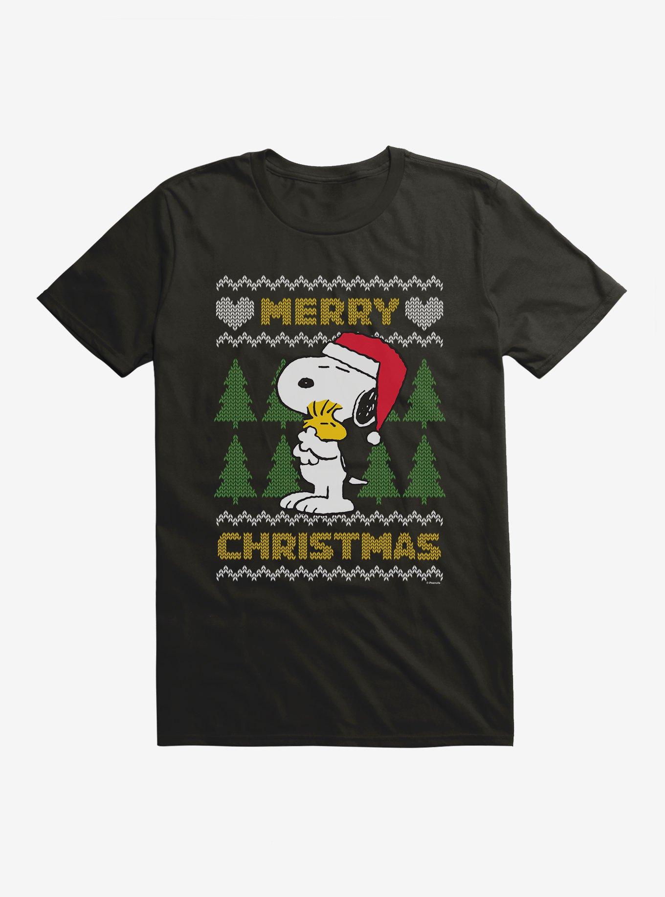 Peanuts Merry Christmas Sweater Pattern T-Shirt