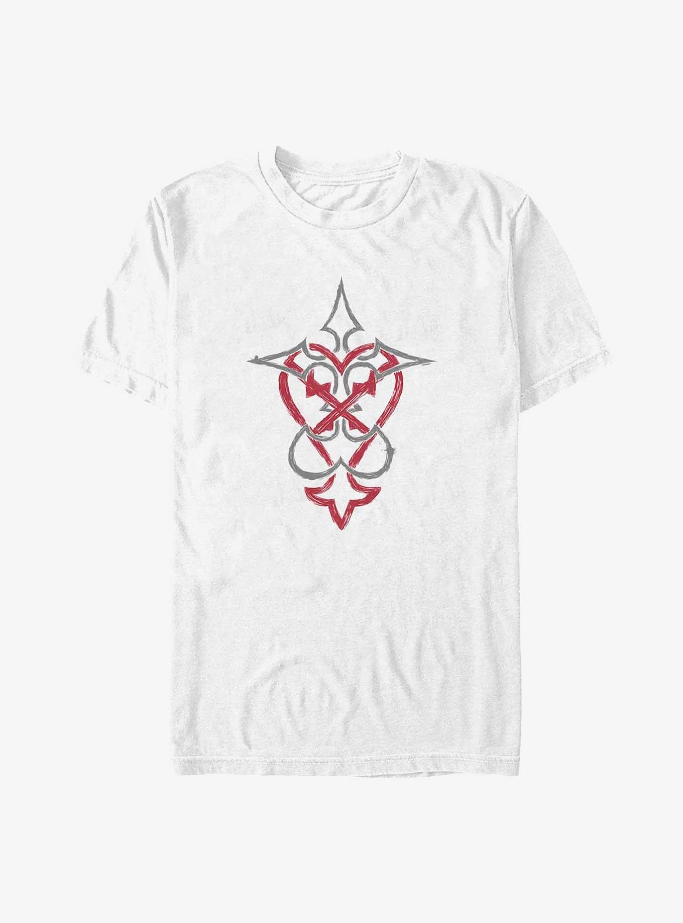 Disney Kingdom Hearts Heartless Nobody Symbol Big & Tall T-Shirt, WHITE, hi-res