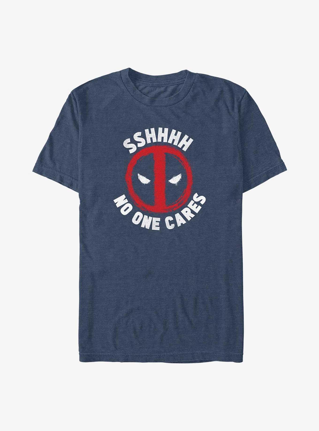 Marvel Deadpool No One Cares Big & Tall T-Shirt, NAVY HTR, hi-res