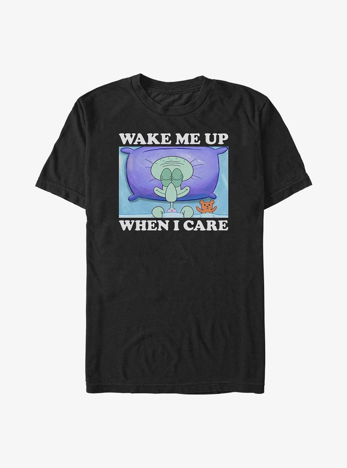 Spongebob Squarepants Wake Me Up When I Care Big & Tall T-Shirt, BLACK, hi-res