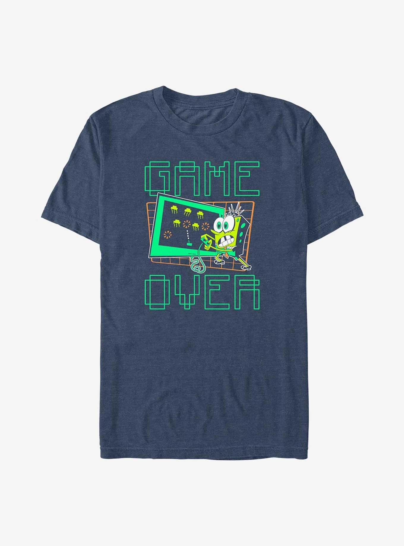 Spongebob Squarepants Game Over Big & Tall T-Shirt, NAVY HTR, hi-res