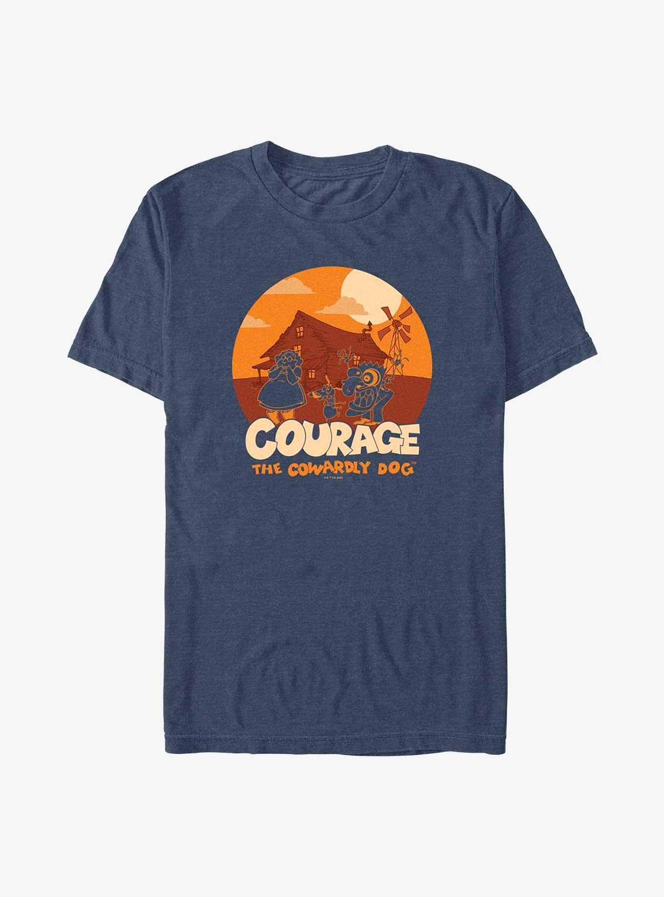 Courage the Cowardly Dog Cowardly Haunt Big & Tall T-Shirt, NAVY HTR, hi-res