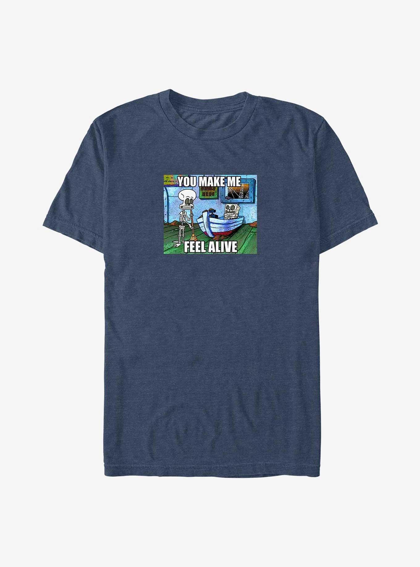 Spongebob Squarepants You Make Me Feel Alive Big & Tall T-Shirt, NAVY HTR, hi-res