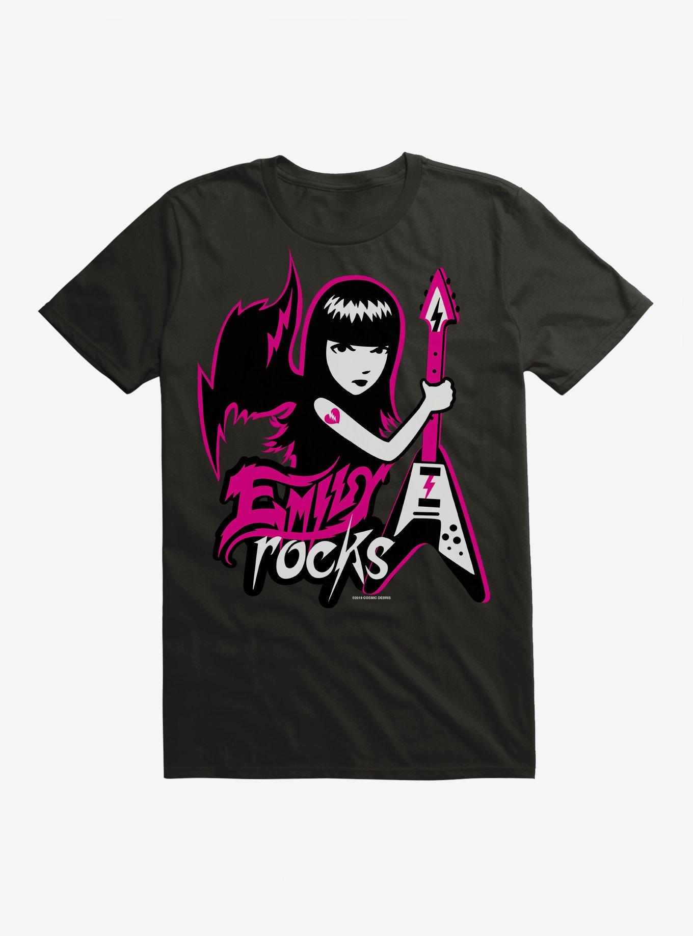 Emily The Strange Emily Rocks T-Shirt, BLACK, hi-res