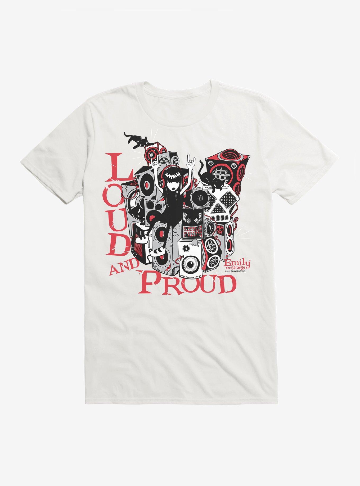 Emily The Strange Loud And Proud T-Shirt, WHITE, hi-res