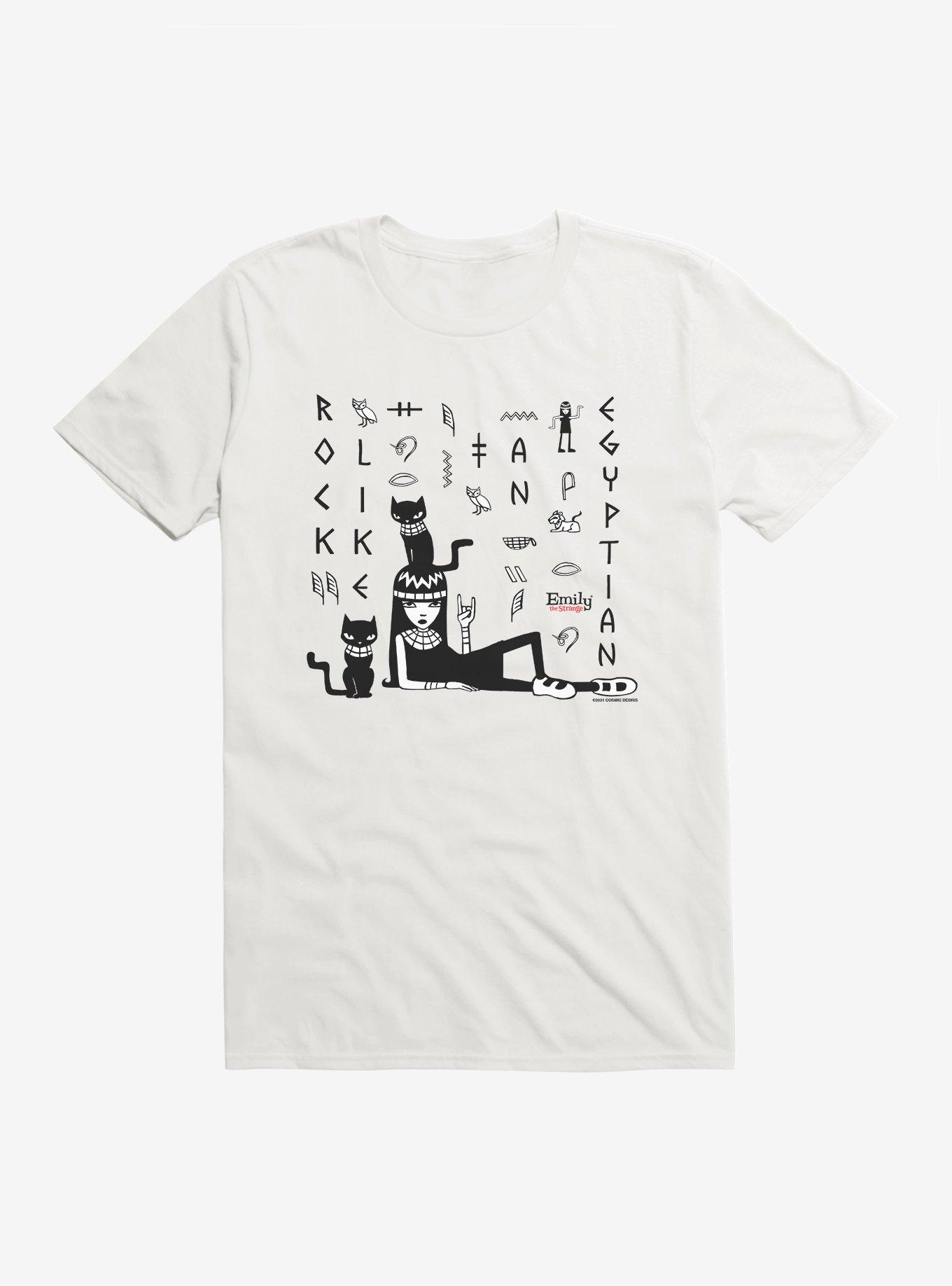 Emily The Strange Hieroglyphics T-Shirt, WHITE, hi-res