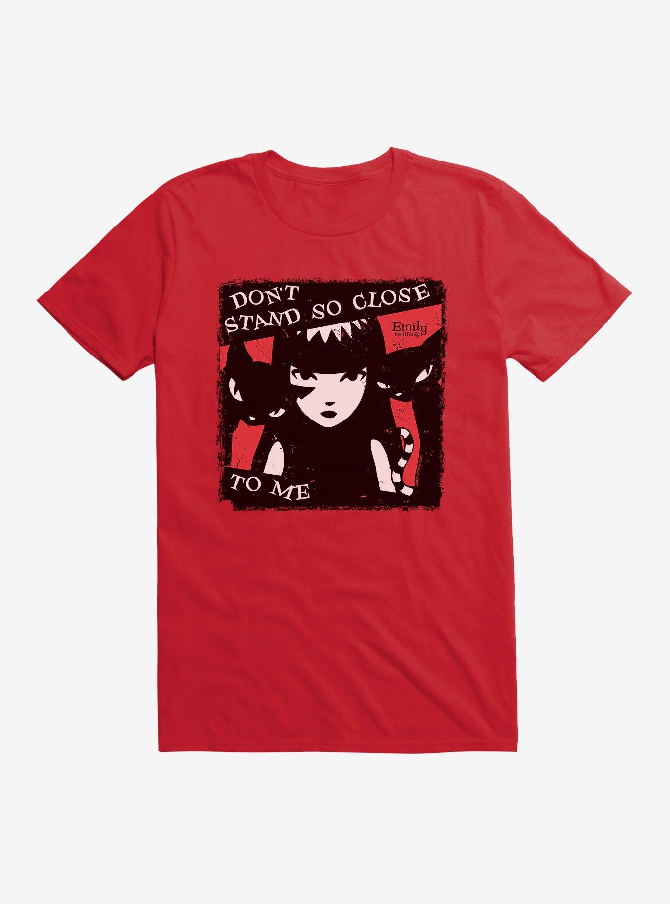 Emily The Strange Don't Stand So Close T-Shirt, RED, hi-res