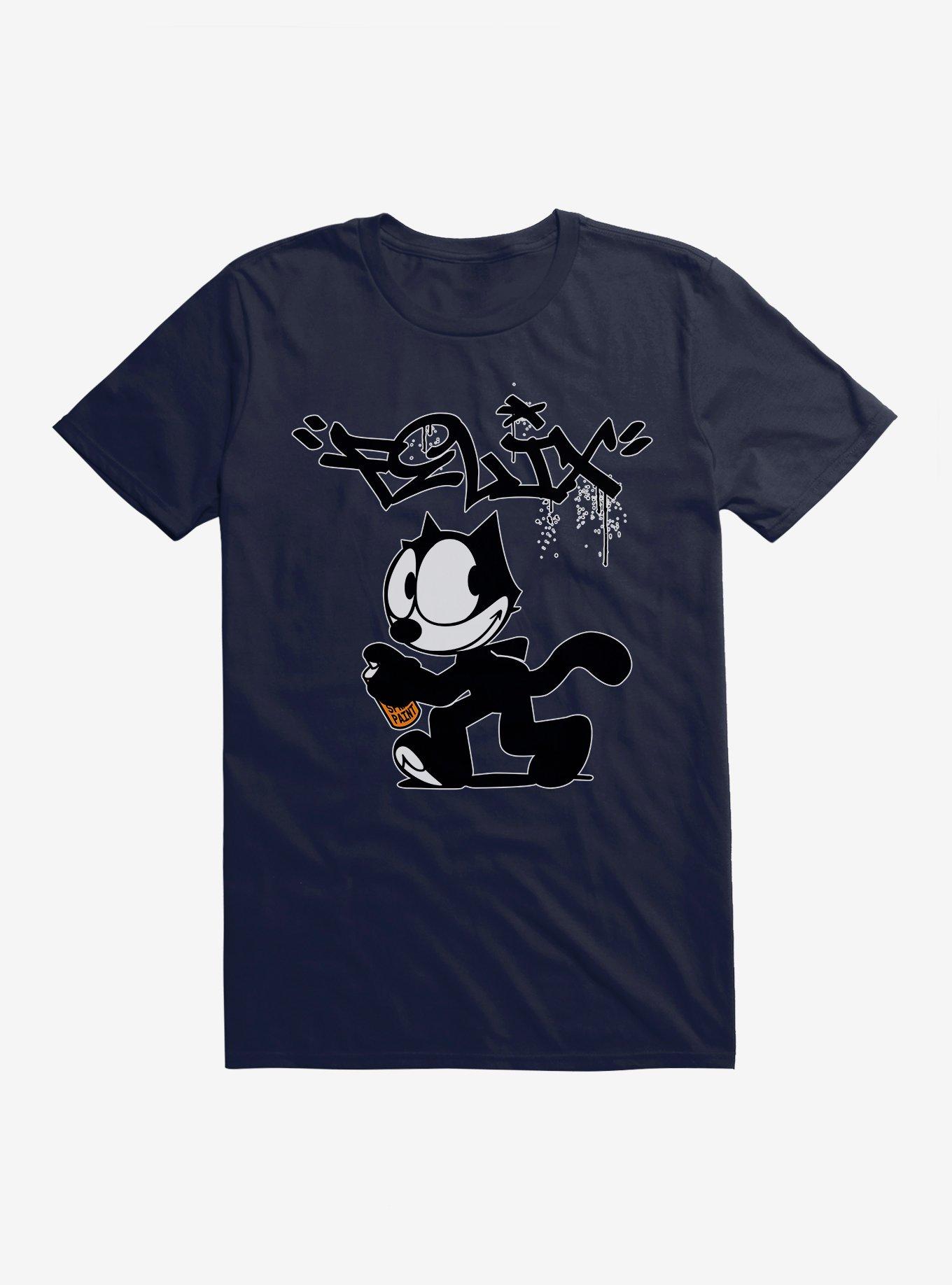Felix The Cat Spray Painting Felix T-Shirt, NAVY, hi-res