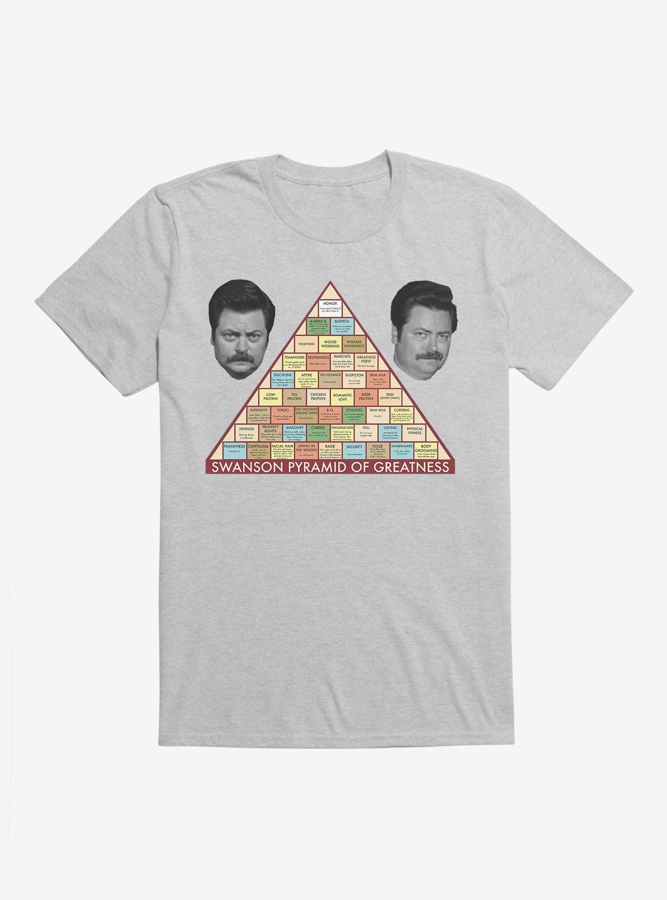 Parks And Recreation Swanson Pyramid Of Greatness T-Shirt, HEATHER GREY, hi-res