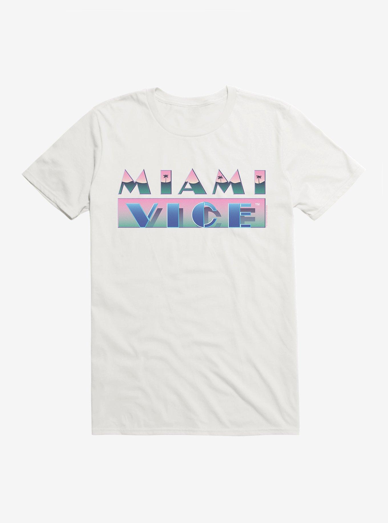 Miami Vice Bold Script T-Shirt, WHITE, hi-res