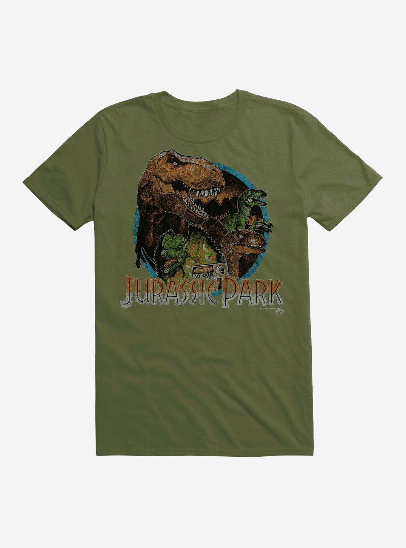 Jurassic Park Vintage Pack Circle Black T-Shirt, , hi-res