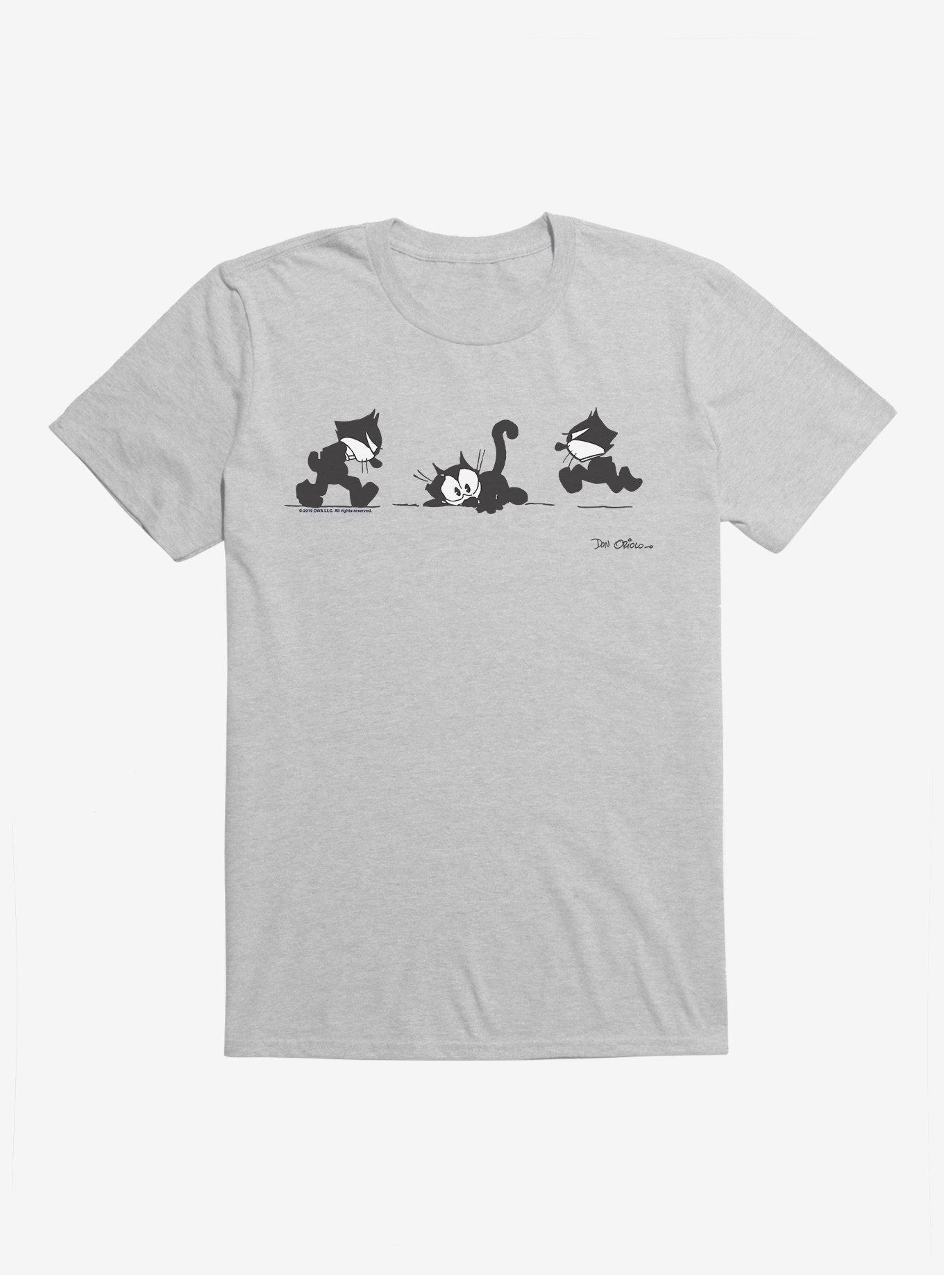 Felix The Cat Worried Faces T-Shirt, HEATHER GREY, hi-res