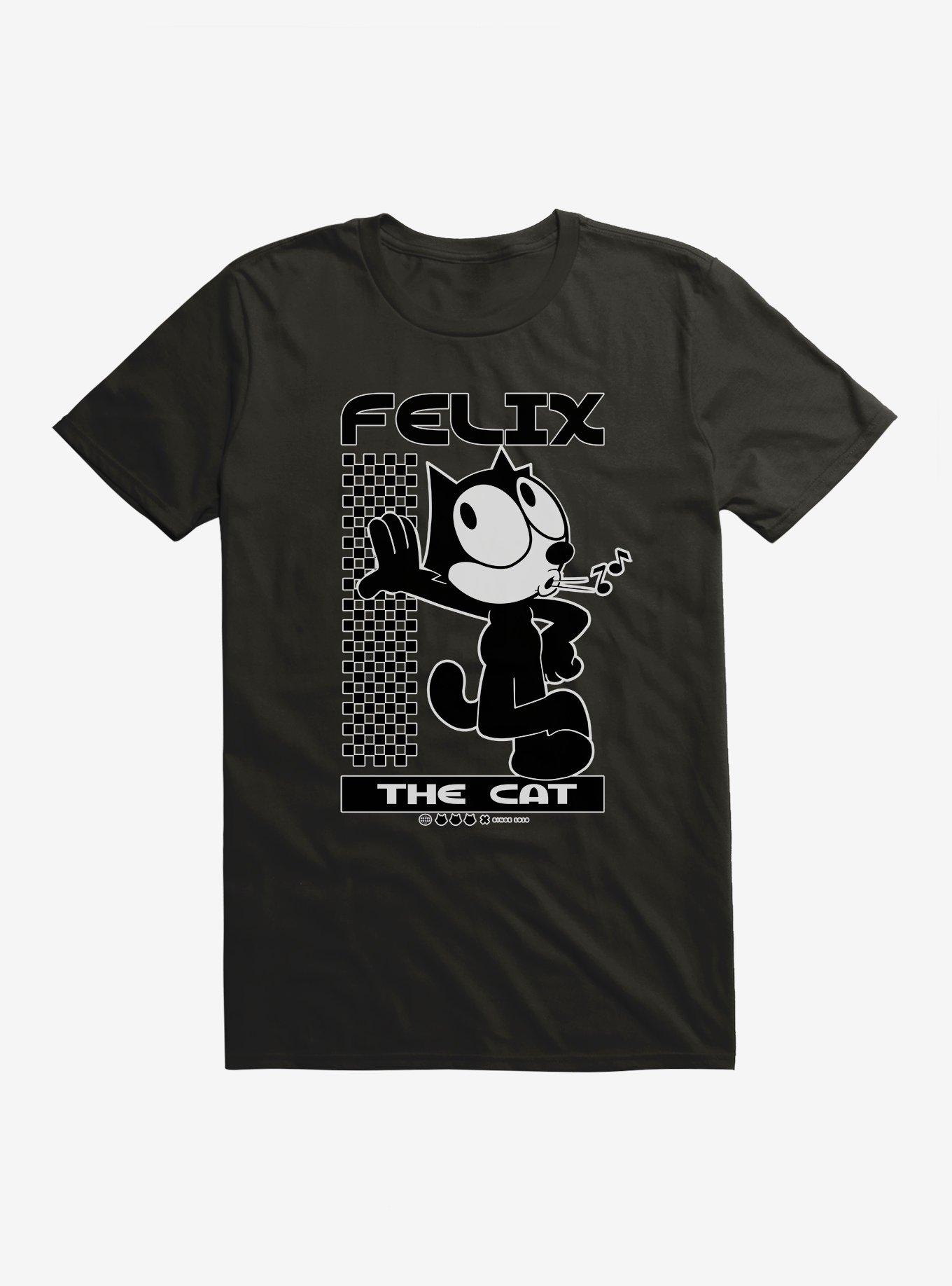 Felix The Cat Whistling T-Shirt, BLACK, hi-res