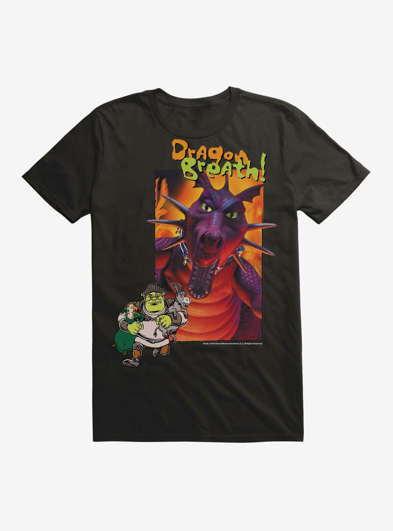 Shrek Dragon Breath Poster T-Shirt, BLACK, hi-res
