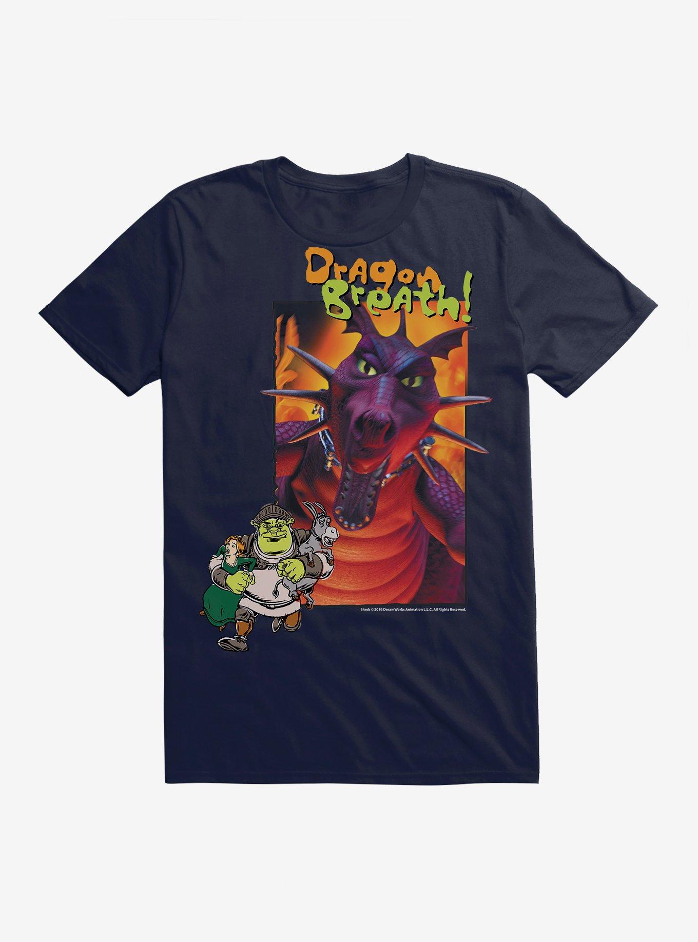 Shrek Dragon Breath Poster T-Shirt, NAVY, hi-res
