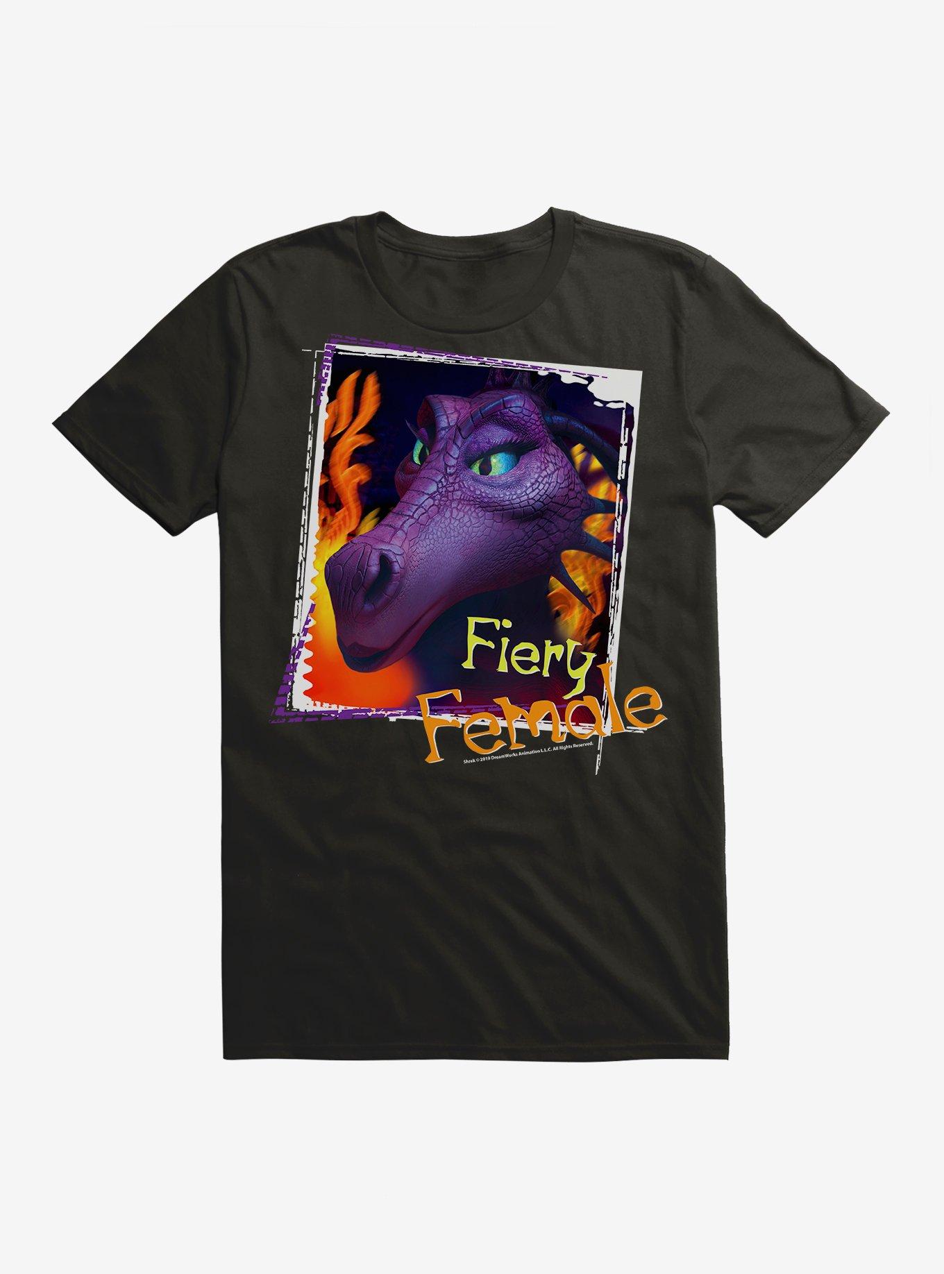 Shrek Dragon Fiery Female T-Shirt, BLACK, hi-res