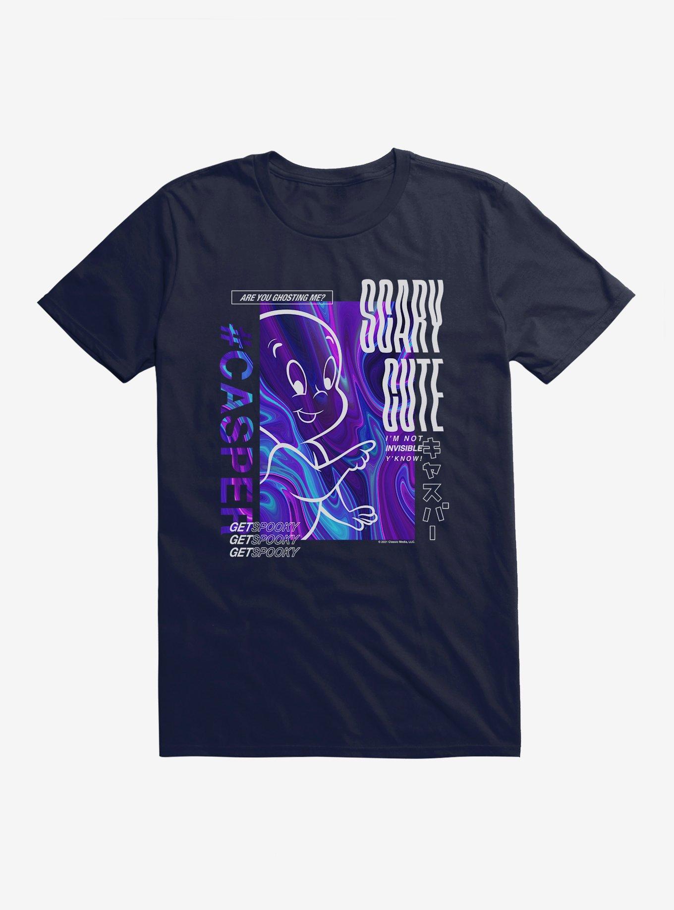 Casper The Friendly Ghost Virtual Raver Scary Cute T-Shirt, , hi-res