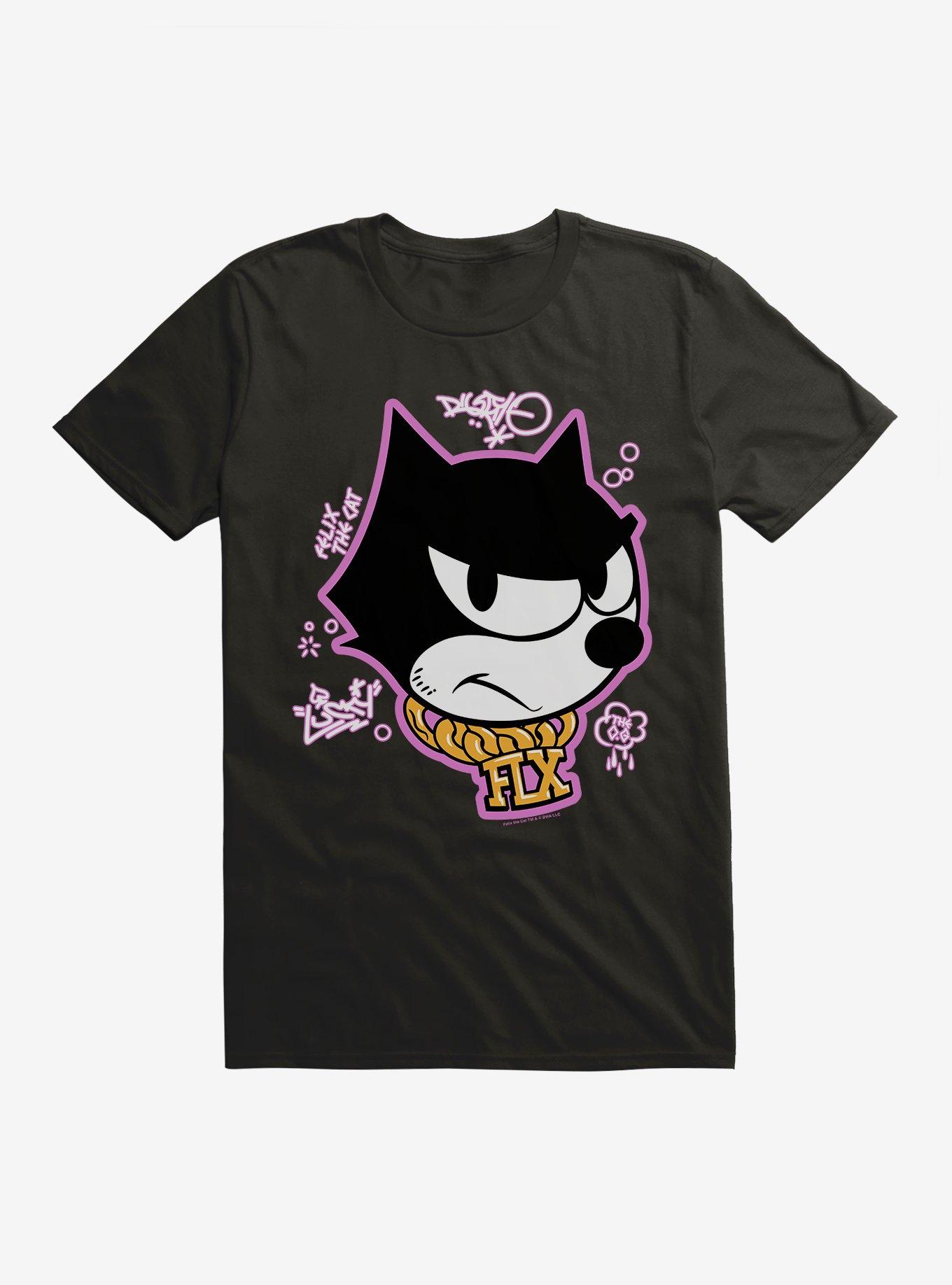 Felix The Cat Graffiti Art Gold Chain Felix T-Shirt, , hi-res