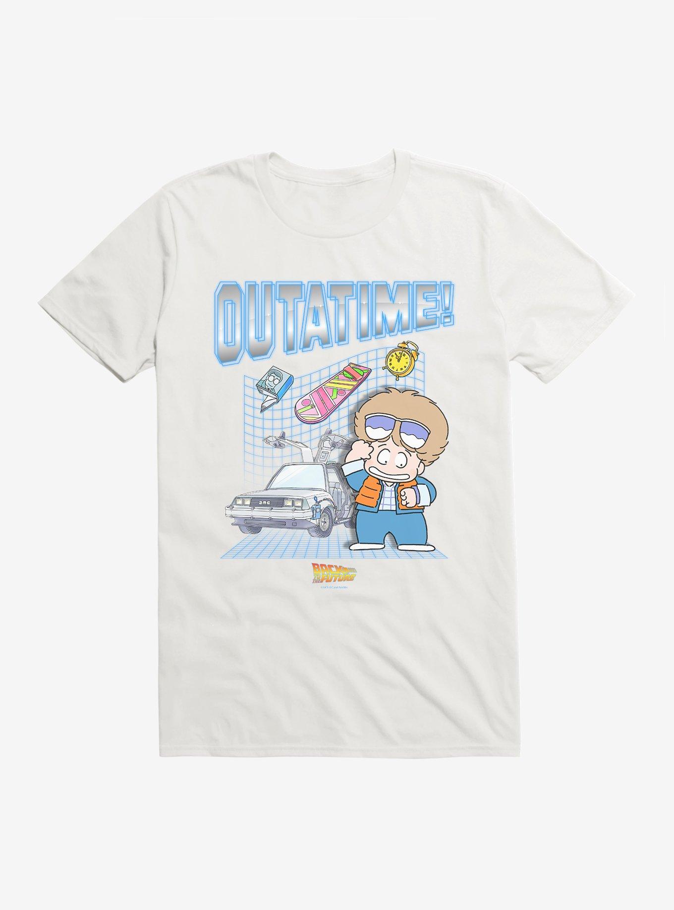 Back To The Future Anime Outatime! T-Shirt, WHITE, hi-res
