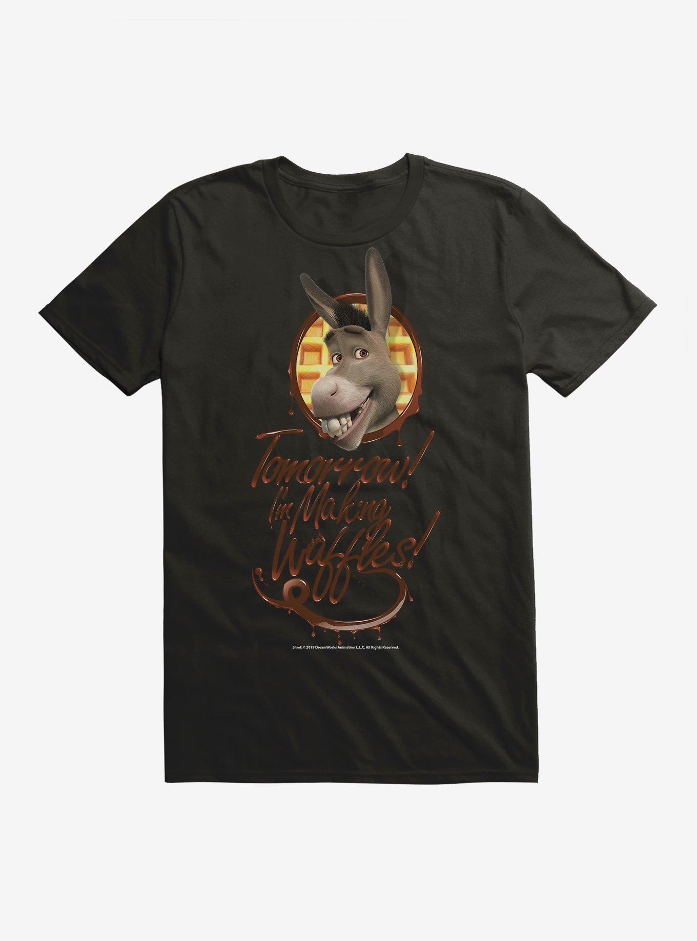 Shrek Donkey I'm Making Waffles T-Shirt, BLACK, hi-res