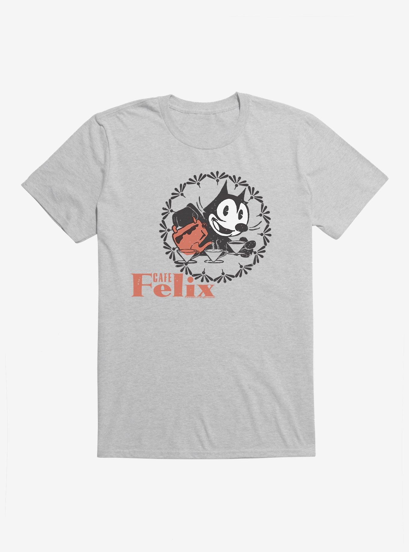 Felix The Cat The Cat Cafe Felix T-Shirt, HEATHER GREY, hi-res
