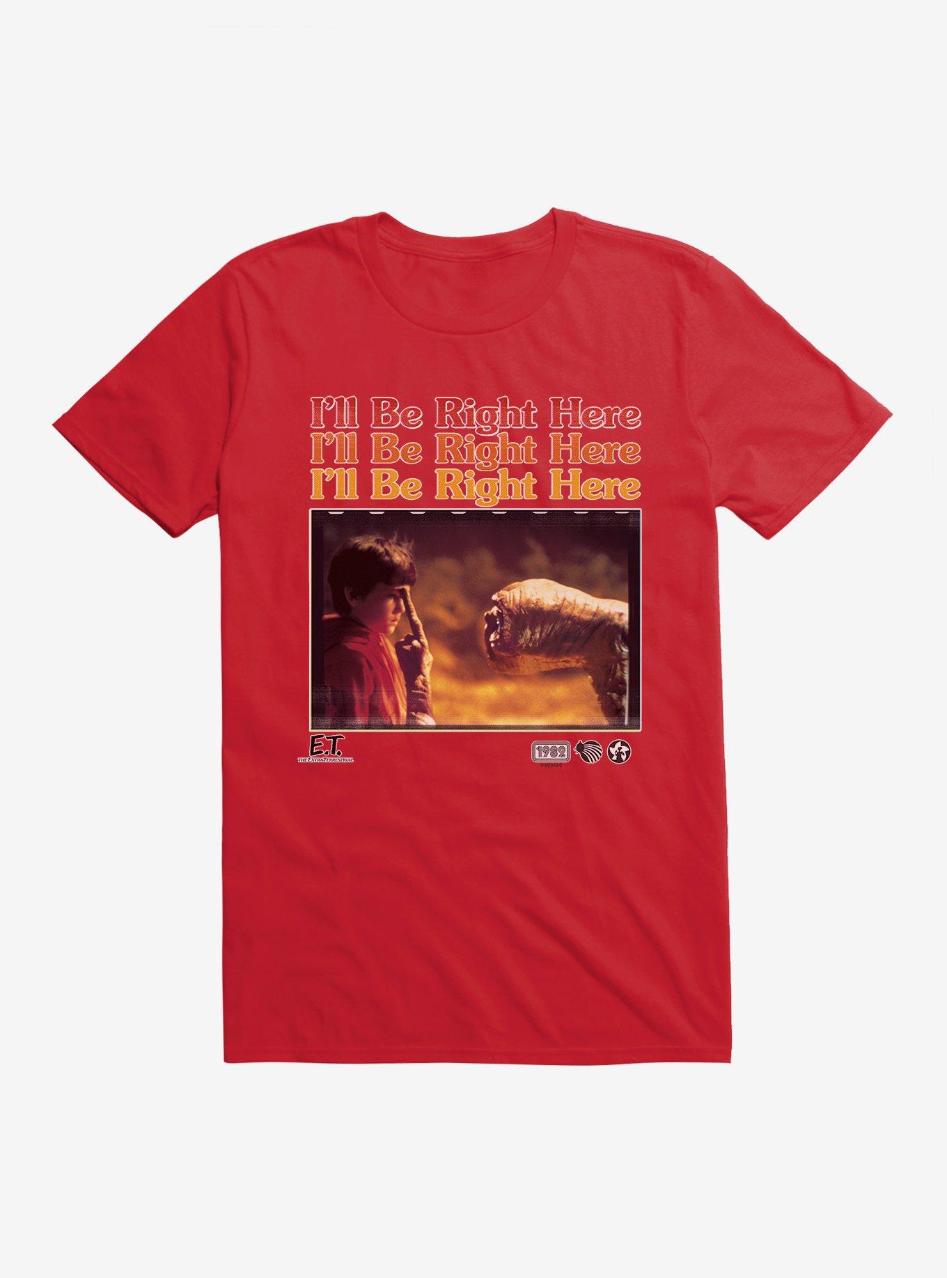 E.T. 40th Anniversary I'll Be Right Here Movie Still T-Shirt, RED, hi-res