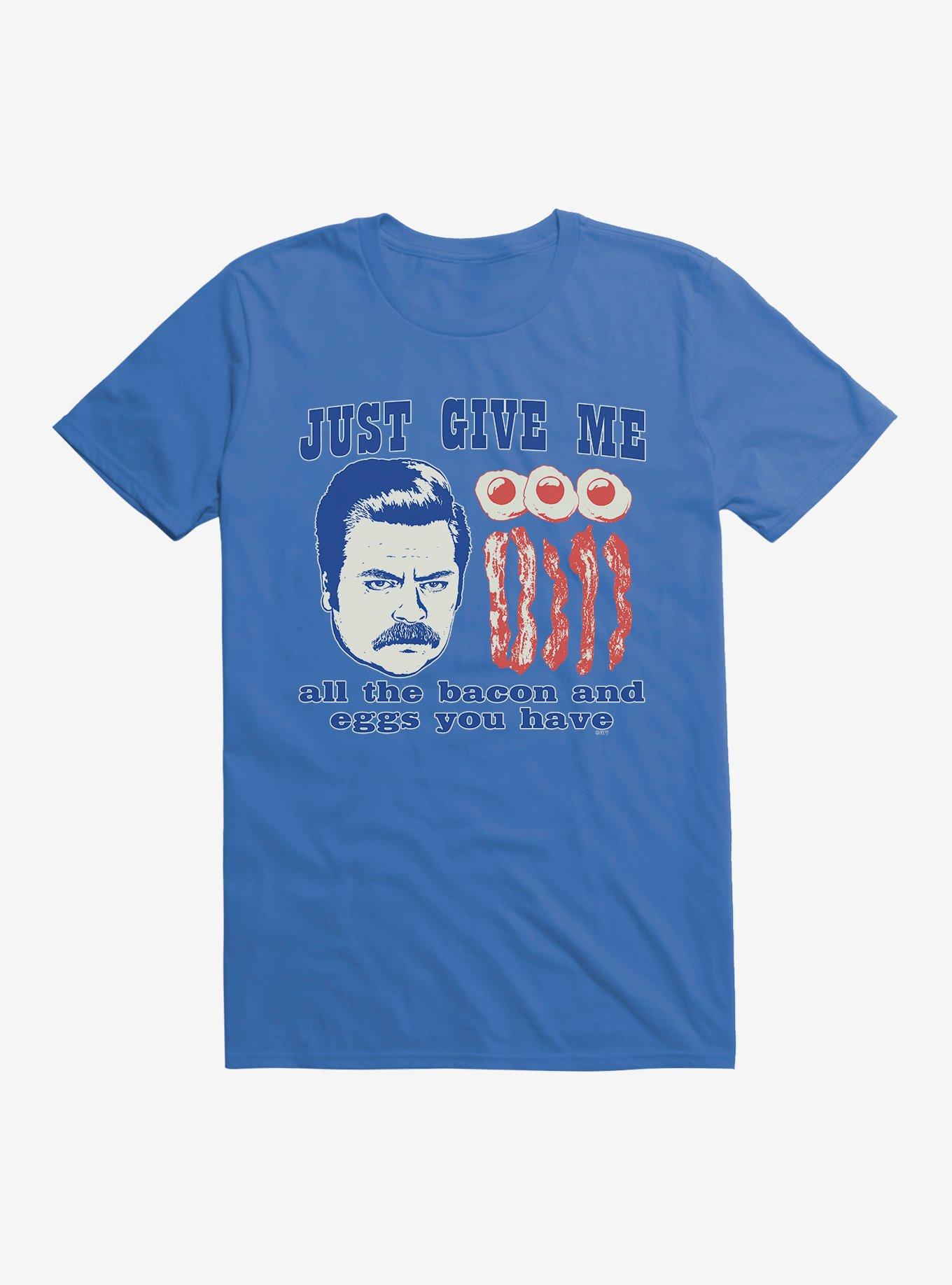 Parks And Recreation Ron And Breakfast T-Shirt, ROYAL BLUE, hi-res
