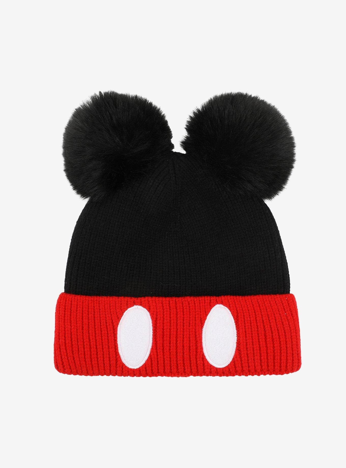 Disney Mickey Mouse Fuzzy Pom Ear Beanie