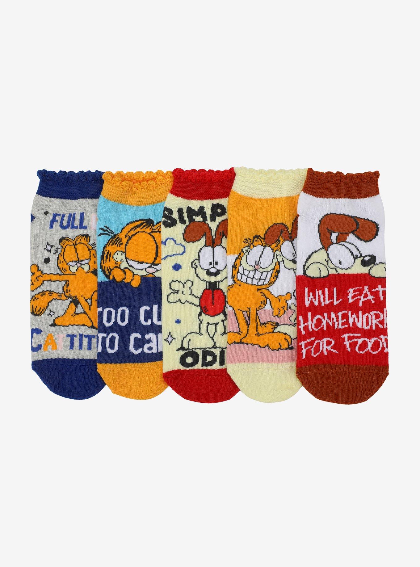 Garfield & Odie Ankle Socks 5 Pair, , hi-res